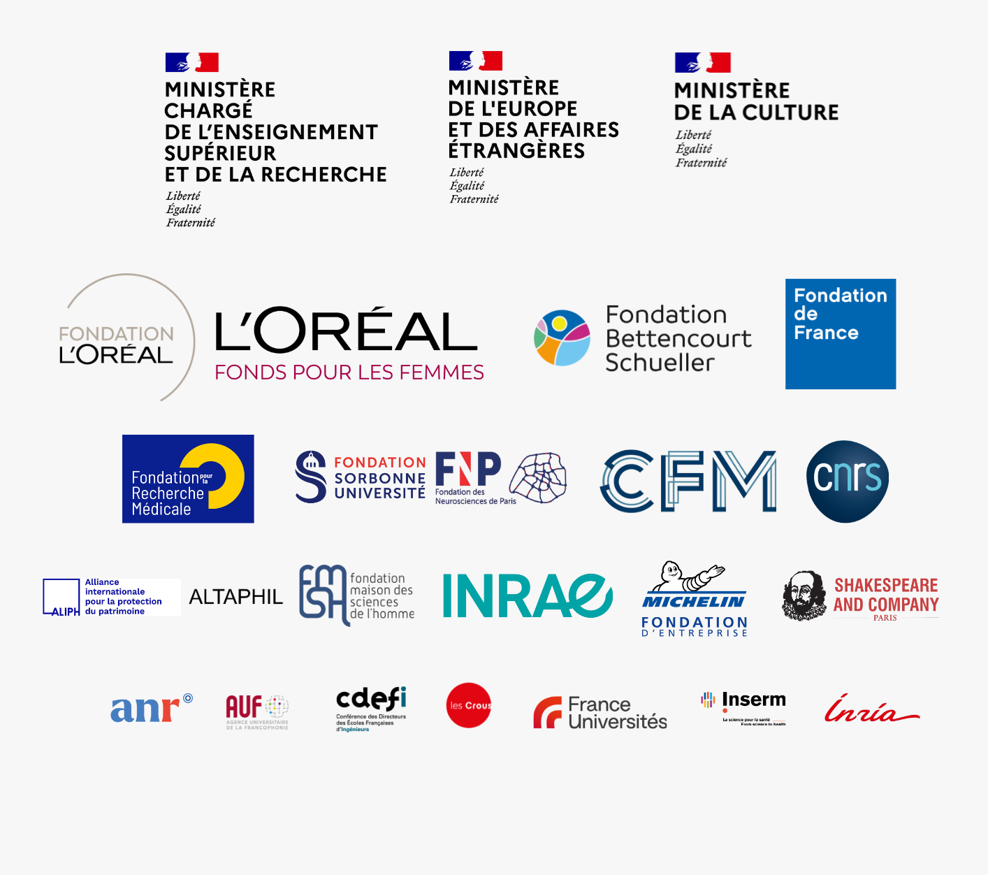 soutiens et contacts logos